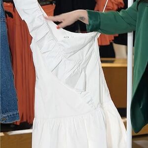 Astr Ivory Asymmetrical Ruffle Dress